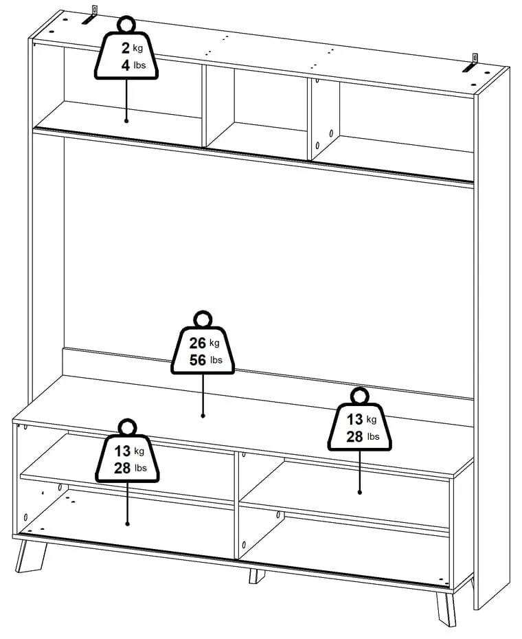 Biało-naturalny zestaw pod TV w dekorze dębu 159x181x48 cm Ikast – Tvilum
