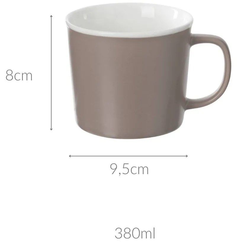 Kubek porcelanowy z uchwytem NATURE, 380 ml