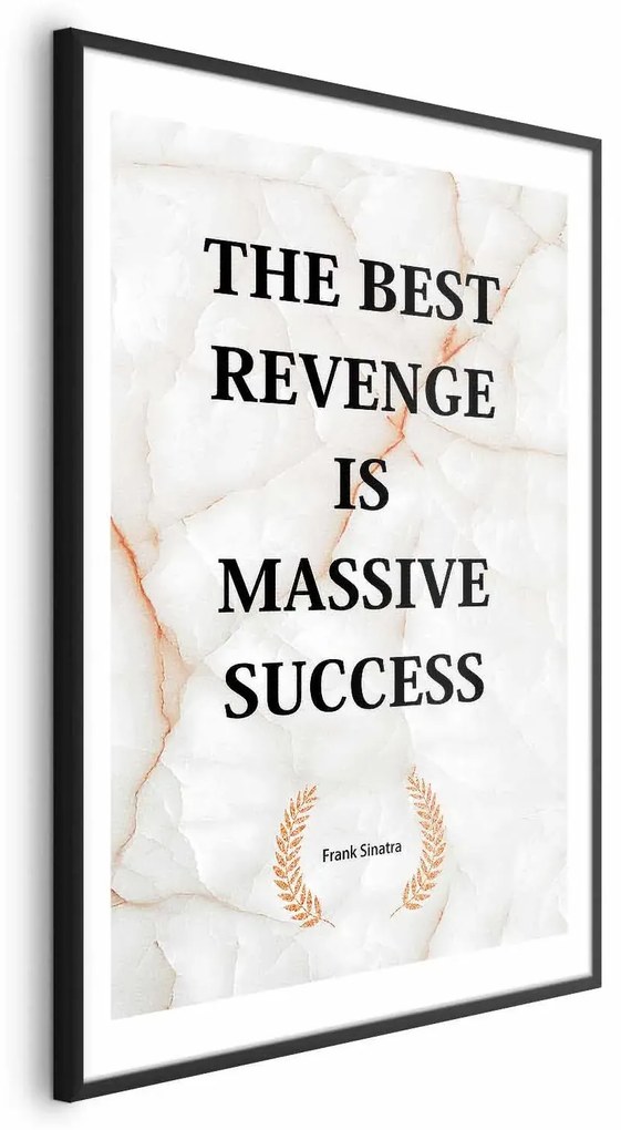Plakat Best Revenge 40x60 cm z ramą czarną z marginesem ARTGEIST B