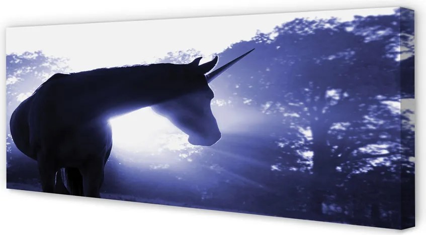 Obraz drukowany na płótnie Las i Jednorożec