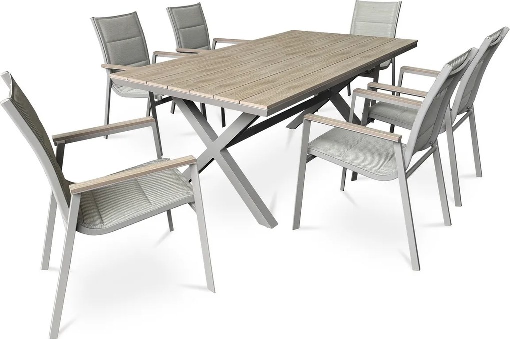 Autronic Krzesło ogrodowe, aluminium, tkanina, szary, AZ C-S1110 GREY