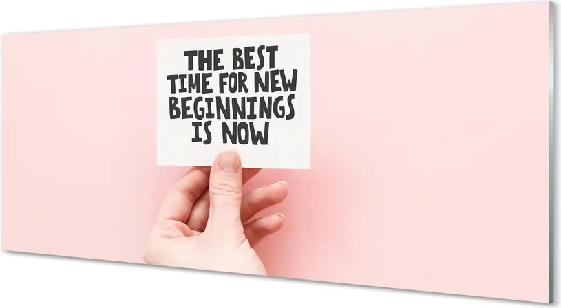 Szklany Panel Napis na Dłoni