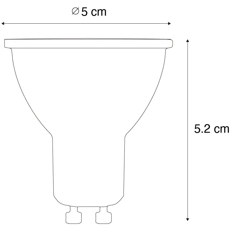 Zestaw 5 inteligentnych żarówek LED GU10 50 mm z możliwością ściemniania 4,7 W 345 lm 2700-6500 K