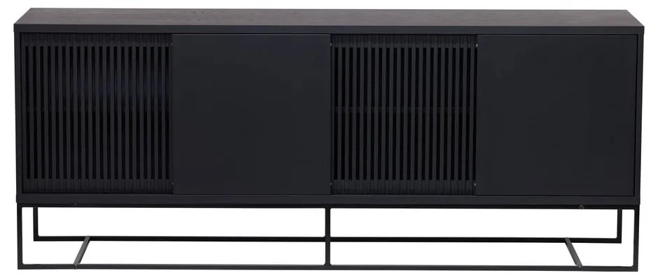 Czarna niska komoda w dekorze dębu 188x75 cm Ende – Woodman