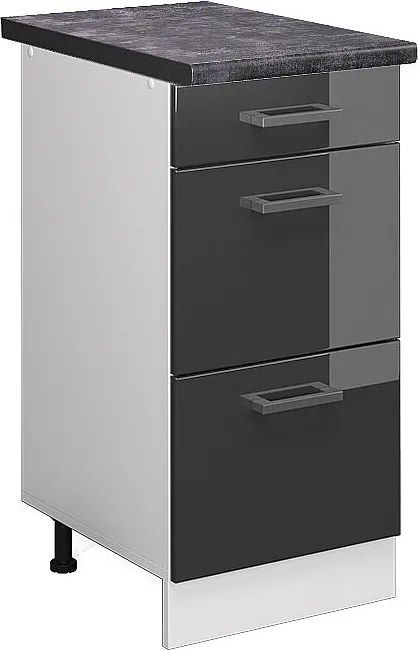 Szafka dolna do kuchni antracyt wysoki połysk 40x60x81.6 r-line