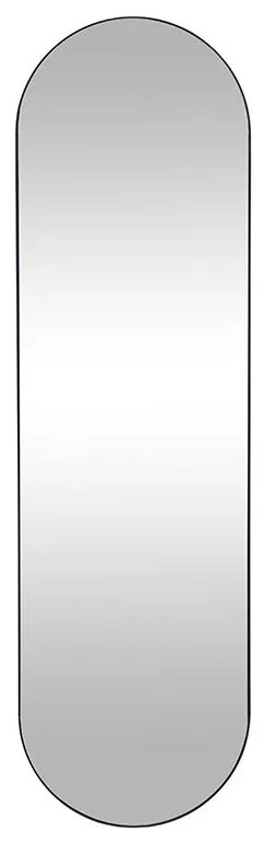 Owalne lustro ścienne z metalu – 40 × 140 cm (szer. × wys.) – kolor czarny ONIKAL