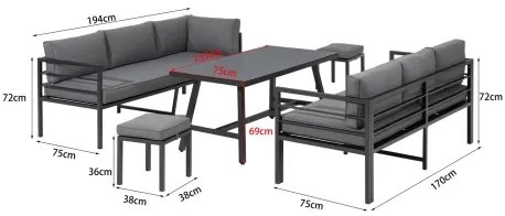 YORK SET - ogrodowy aluminiowy zestaw wypoczynkowy