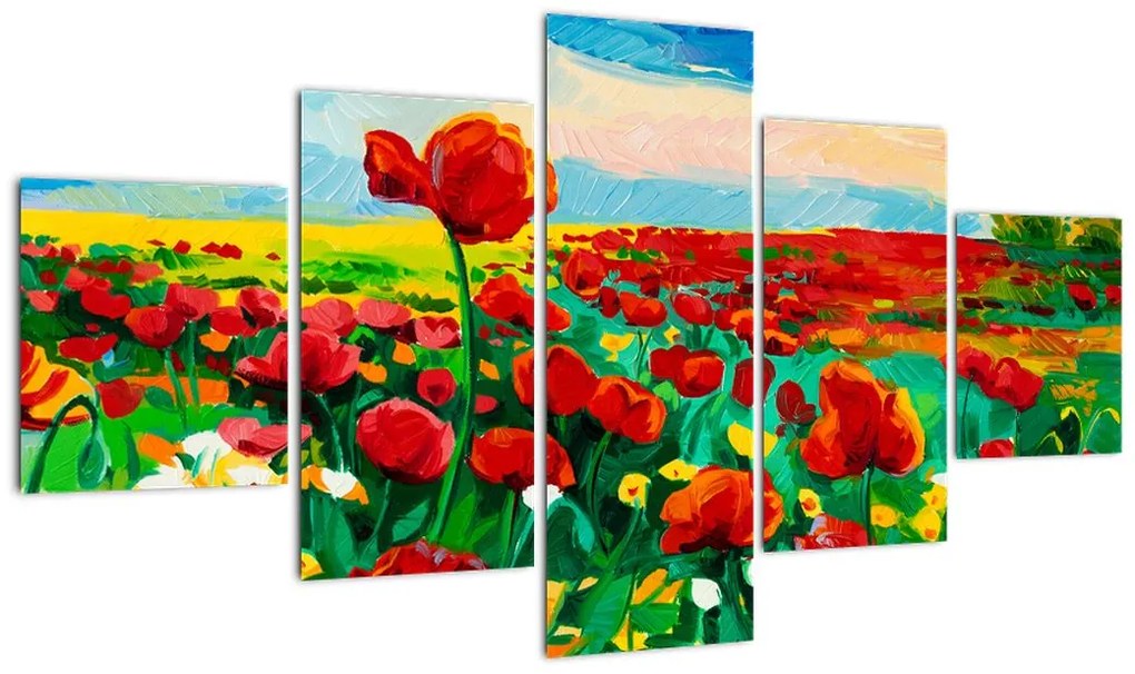Obraz pola z makami (125x70 cm)