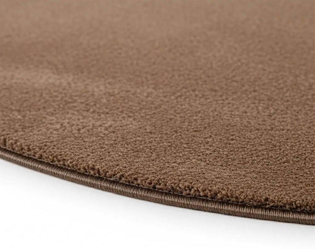 Dywan pluszowy Joy brązowy koło 200 cm x 200 cm