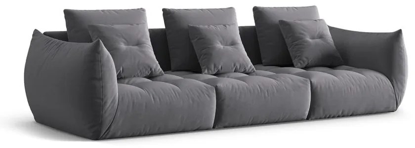 Ciemnoszara sofa z materiału bouclé 332 cm Bloom – Micadoni Home