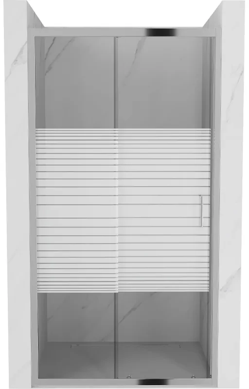 Mexen Apia drzwi prysznicowe rozsuwane 110 cm, pasy, chrom - 845-110-000-01-20