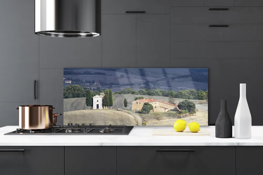 Panel nad blat kuchenny Pejzaż z Drzewami na Łące