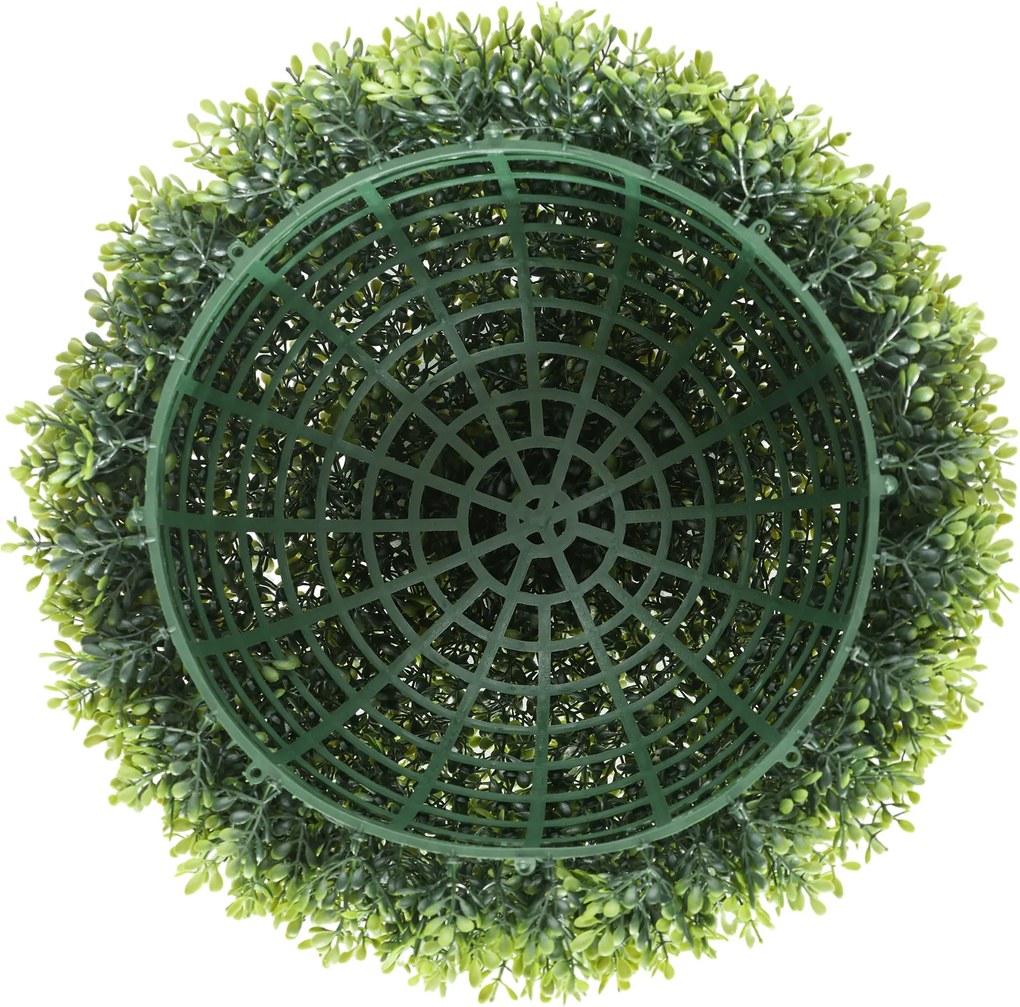 HOMCOM Zestaw 2 sztuk kulek bukszpanu, Sztuczne rośliny, Roślina pokojowa z ochroną UV, Dekoracyjna roślina, do wnętrz i na zewnątrz, Zielony