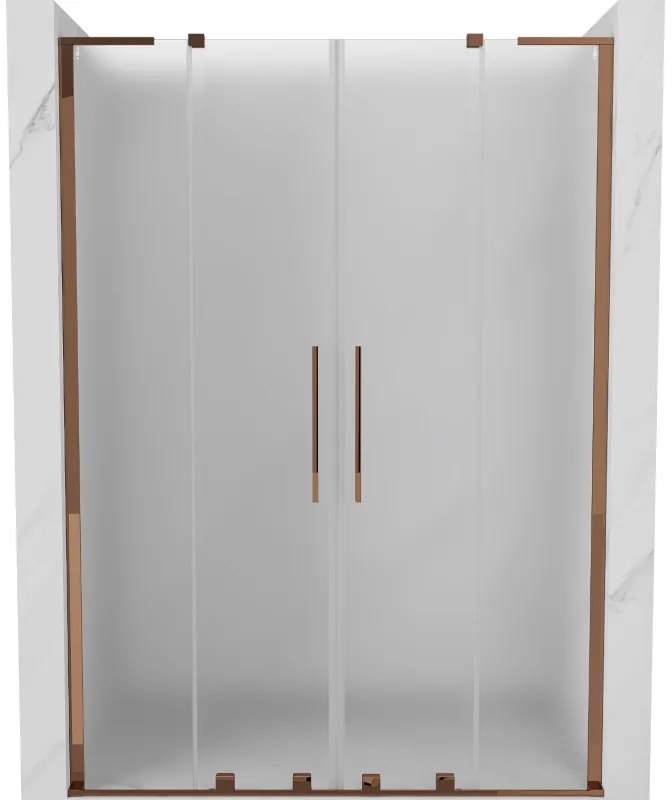 Mexen Velar L Duo drzwi prysznicowe rozsuwane 160 cm, szron, różowe złoto - 871-160-003-32-60