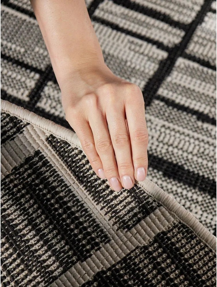 Czarno-kremowy okrągły dywan odpowiedni na zewnątrz ø 160 cm Haringey Crouch – Ted Baker