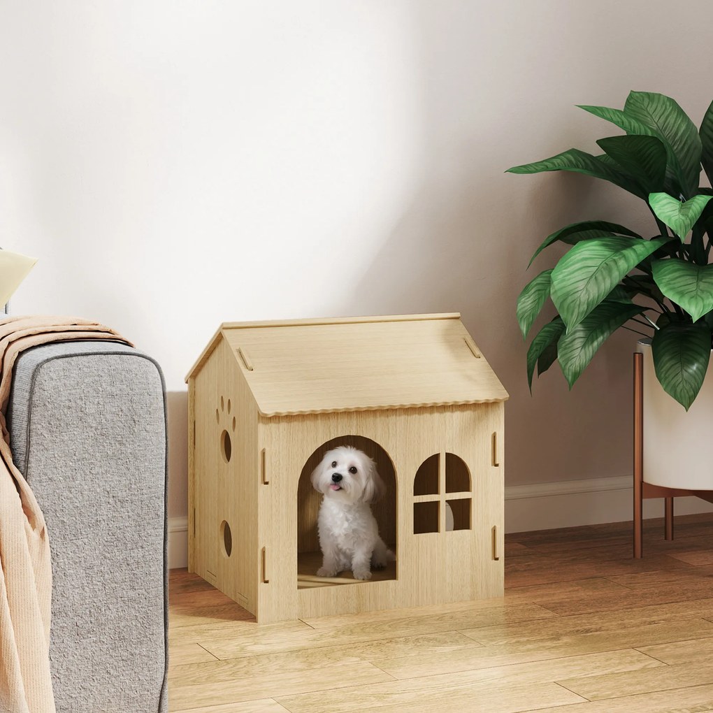 PawHut Domek / Domek dla kota do użytku wewnątrz, uroczy design, 50 x 41 x 51 cm