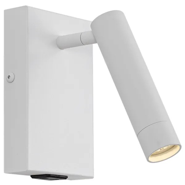 Nowoczesny Kinkiet / Lampa scienna regulowany biały z USB-C - Croft Nowoczesny Oswietlenie wewnetrzne