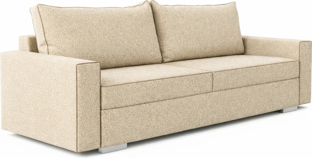 Sofa z Funkcją Spania DRAVOS Beżowa Boucle Nowoczesna