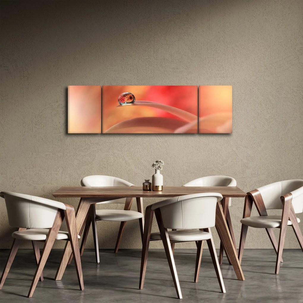 Obraz kwiecistej kropli rosy (170x50 cm)