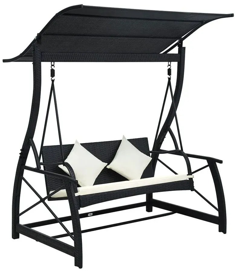 Nowoczesna huśtawka ogrodowa Senea - czarna