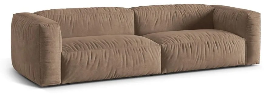 Jasnobrązowa aksamitna sofa modułowa 320 cm Martina – Micadoni