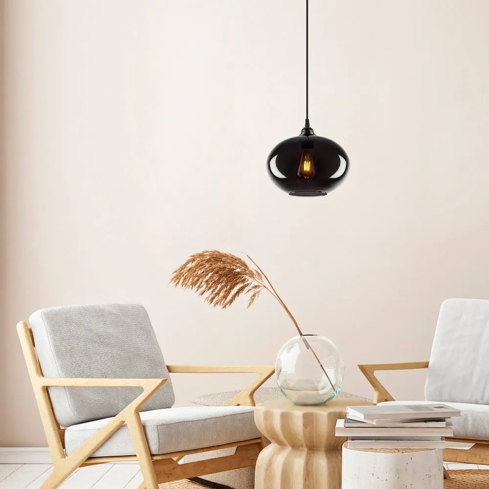 Lampa wisząca ze szklanym kloszem ø 27 cm Smoked – Opviq lights