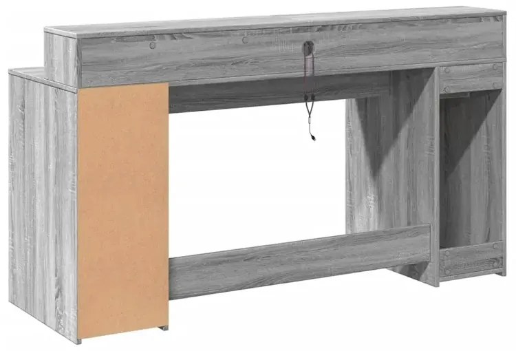 Biurko podświetlane 160 cm szary dąb sonoma R5-D94