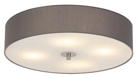 Rustykalna lampa sufitowa szara 50 cm - Drum Nowoczesny Oswietlenie wewnetrzne