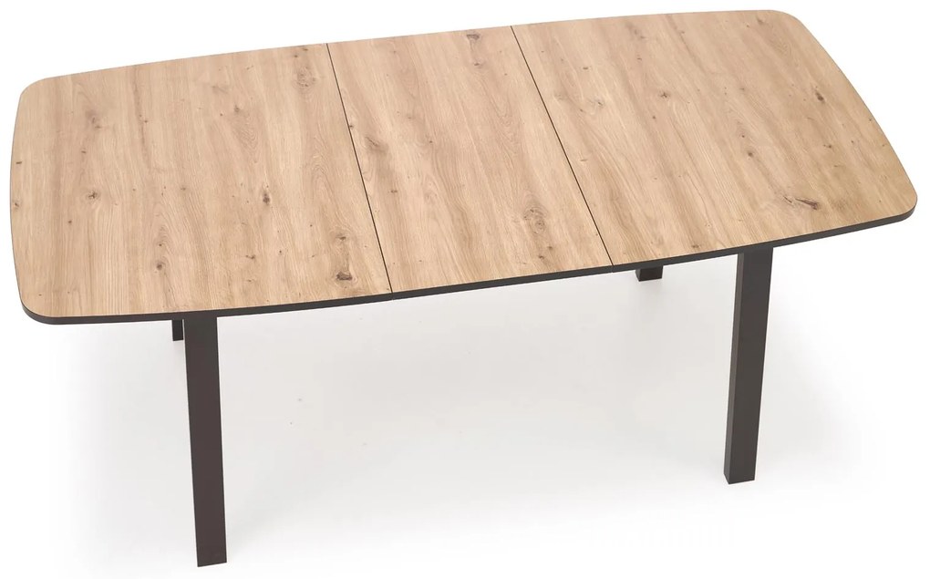 Stół do jadalni rozkładany MDF dąb artisan/czarny 130-170x80x72 cm BARRIL