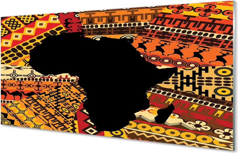 Szklany Panel Mapa Świata w Ozdobne Wzory