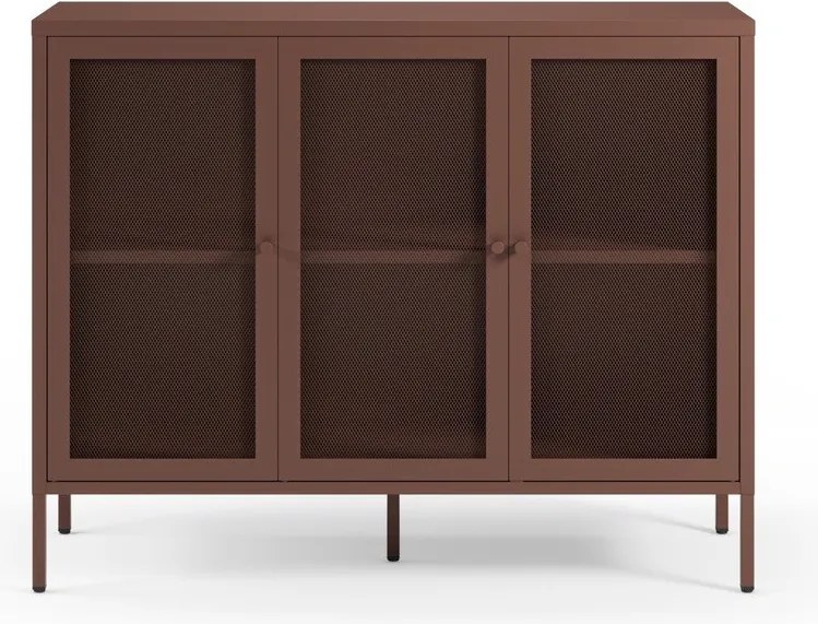 Bordowa metalowa komoda 121x90x40 cm Fayna – Marckeric