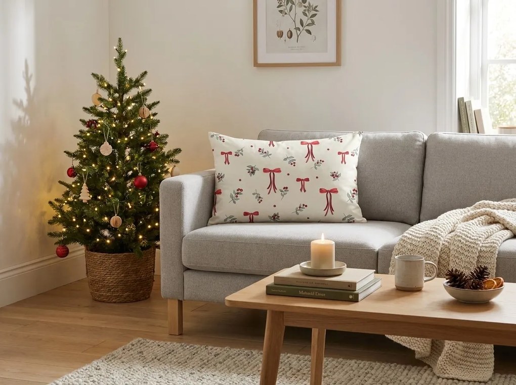 Bawełniana poszewka na poduszkę HOLLY BOWS 50x70 cm, kolorowa