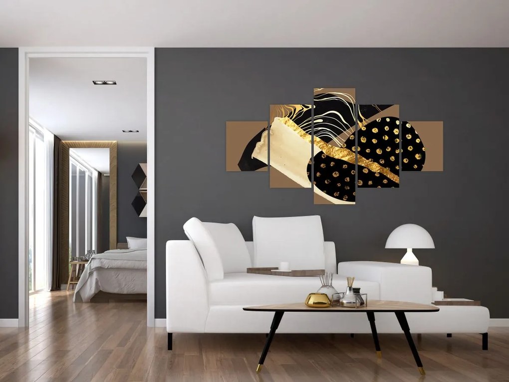 Obraz - Abstrakcja złotobrązowa N⁰1 (125x70 cm)