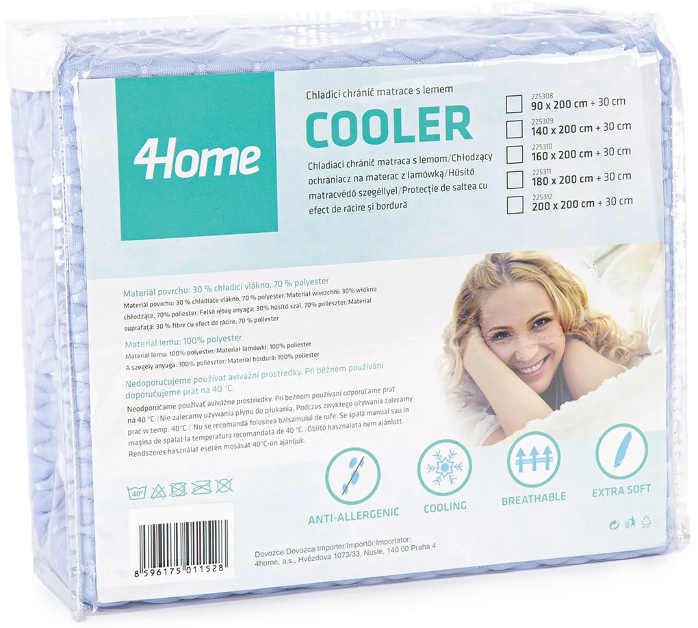 4Home Ochraniacz chłodzący na materac z lamówką Cooler, 90 x 200 cm