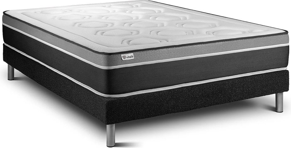 lózka z materacem VITAL CARE 150 x 200 cm Rama lózka Czarny