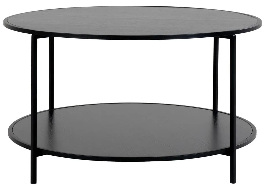 Czarny okrągły stolik z czarnym blatem ø 80 cm Vita – House Nordic