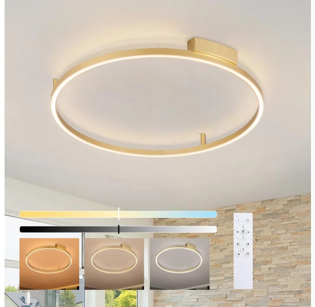 Brilagi - Ściemnialna oprawa LED PORTOFINO LED/60W/230V śr. 80 cm złota + pilot