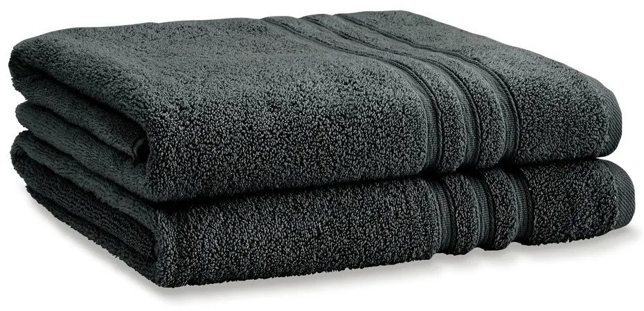 Ciemnoszare bawełniane ręczniki kąpielowe zestaw 2 szt. frotte 90x140 cm Zero Twist – Catherine Lansfield