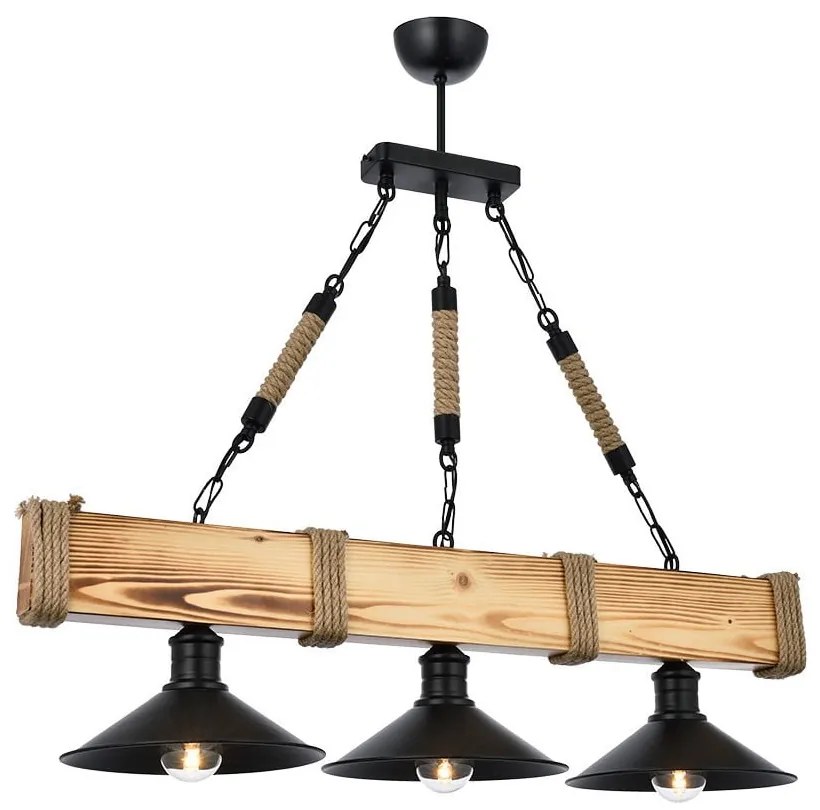 Lampa wisząca z drewna grabu Kütük Yanık