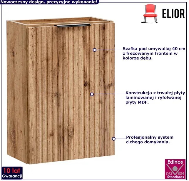 Szafka pod umywalkę w kolorze dębu 40 cm T9-W46