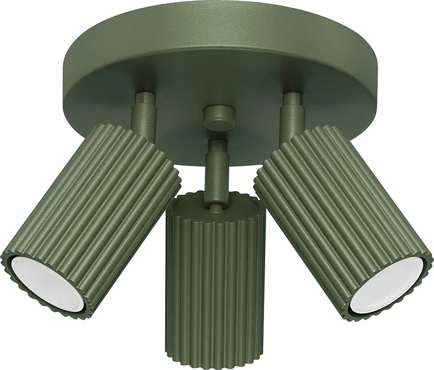 Lampa Sufitowa Minimalistyczny Karbon, Aluminium - 3 Źródło - L.19.5 X H.18 Cm - Zielony Oliwkowy