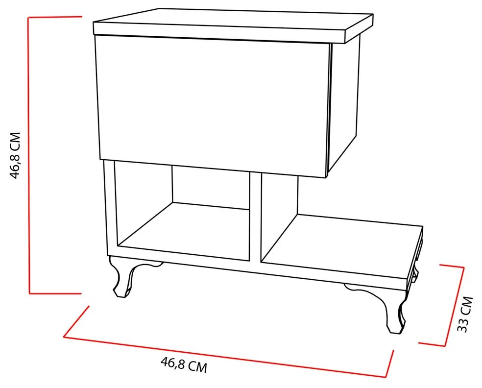 Stolik nocny Cast White