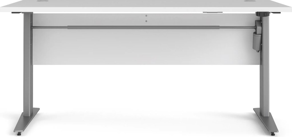 Biurko z regulacją wysokości Prima biały 150 szare nogi