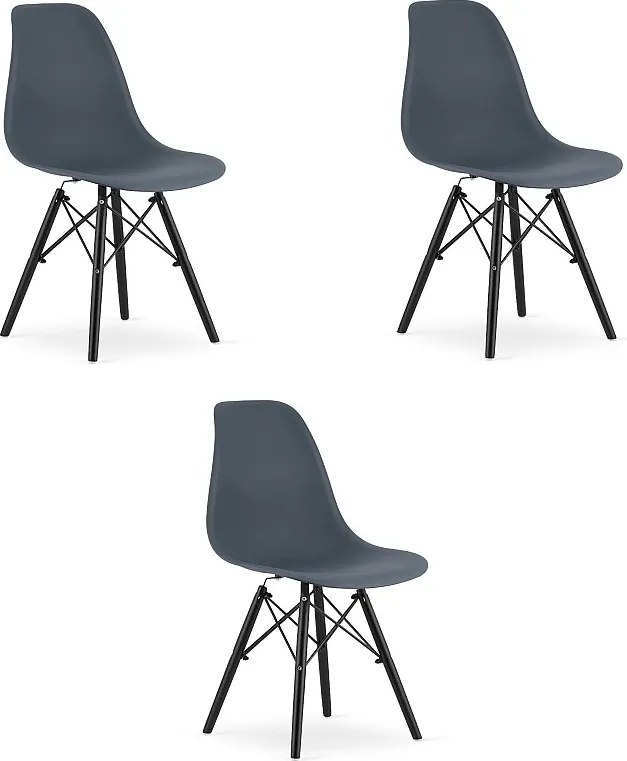 Krzesło Valora OSAKA z ciemnoszarymi nogami do salonu x3