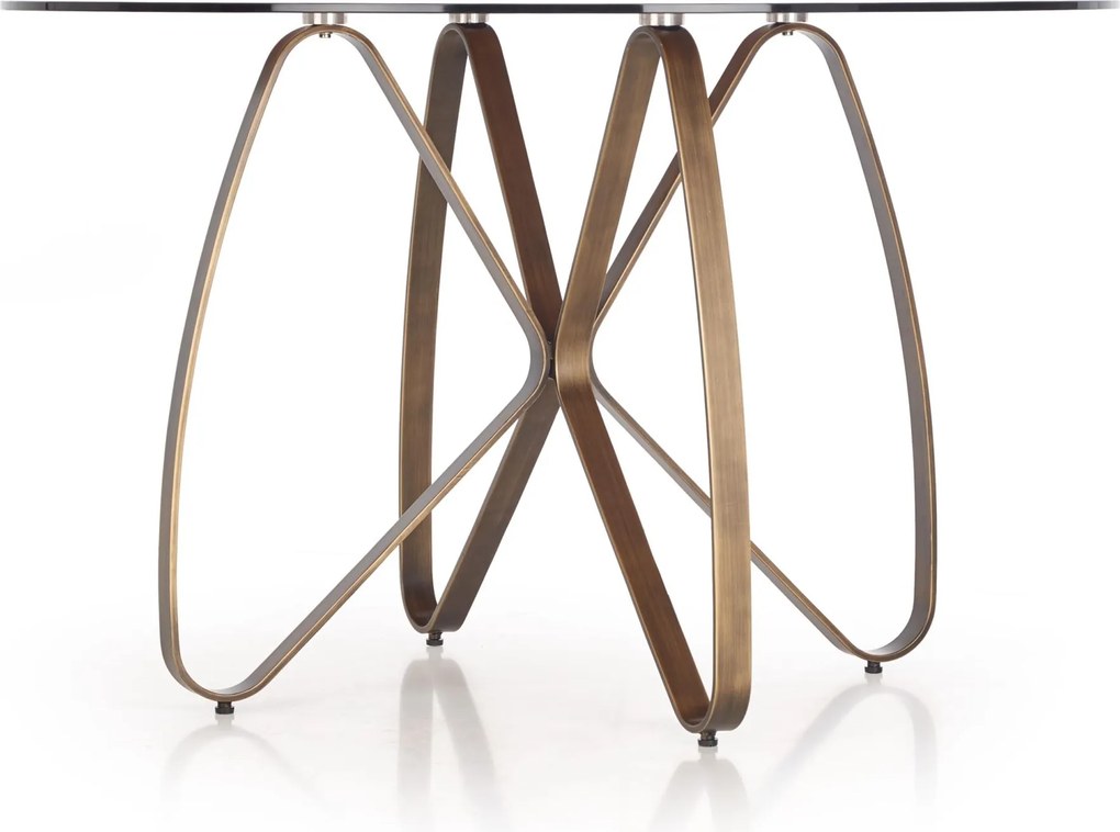 Designerski stół z okrągłym blatem ze szkła Lungo