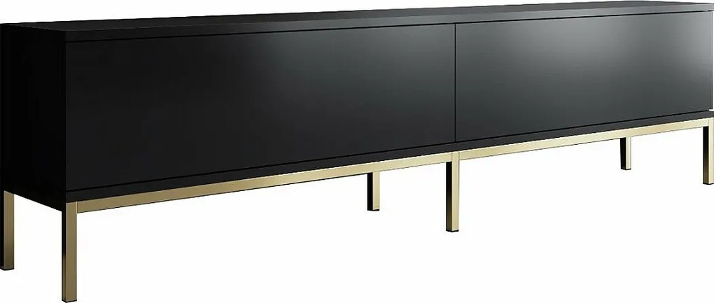 Stojak pod TV – 180 x 47 x 30 cm – Czarno-złoty – Płyta wiórowa pokryta melaminą