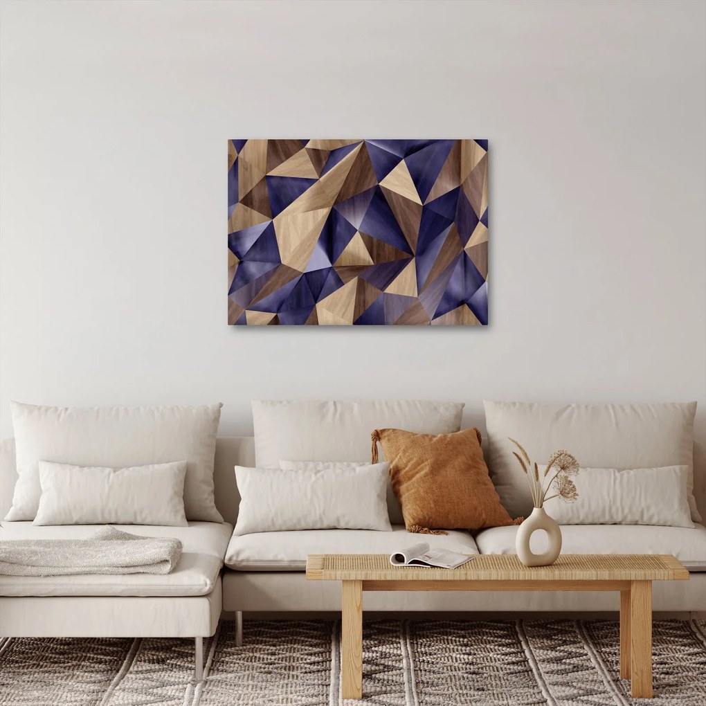 Obraz - 3D drewniane trójkąty (70x50 cm)