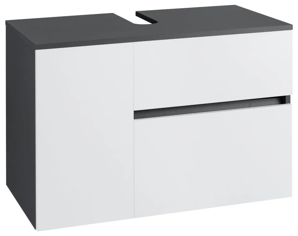 Biało-antracytowa wisząca szafka pod umywalkę 80x53 cm Wisla – Støraa
