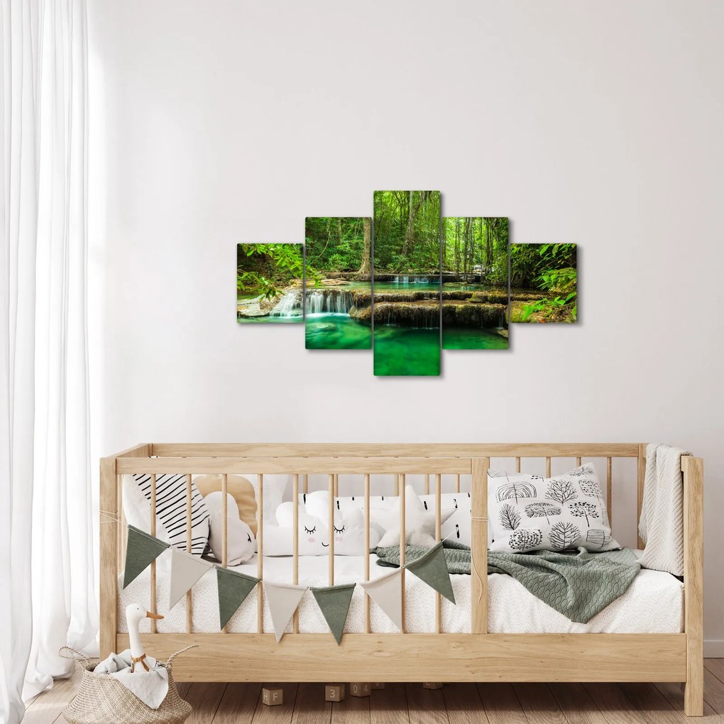 Obraz - Wodospad Erawan w Kanchanaburi, Tajlandia (125x70 cm)