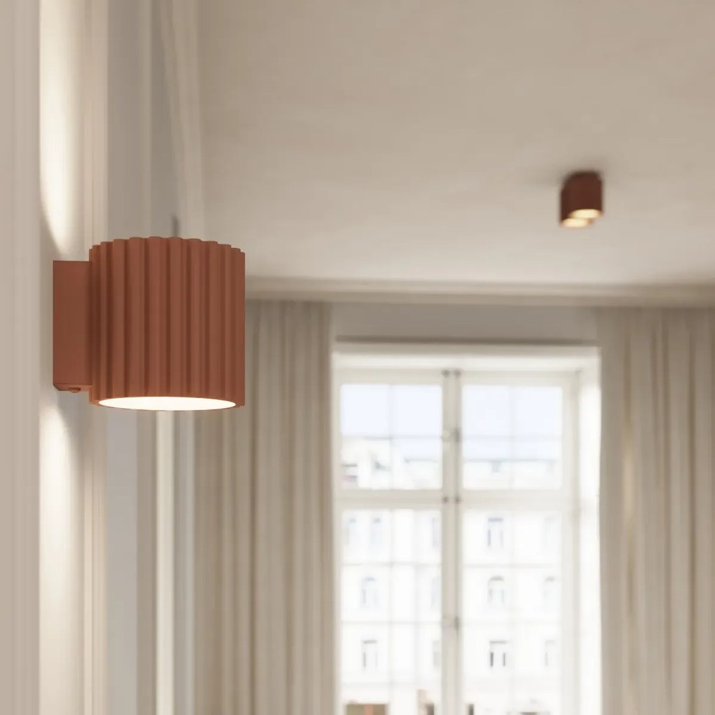 Plafon dwupunktowy AURA 2 mocca GU10 ryflowany SOLLUX LIGHTING